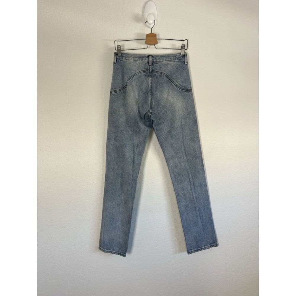J.Galt Shanghai Women Light Blue Wash Button Fly Straight Low Rise Denim Jeans S